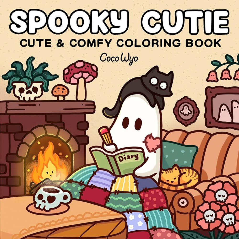 Spooky Cutie: Coloring Book for Adults and Kids (Cozy Spaces Coloring) cover image