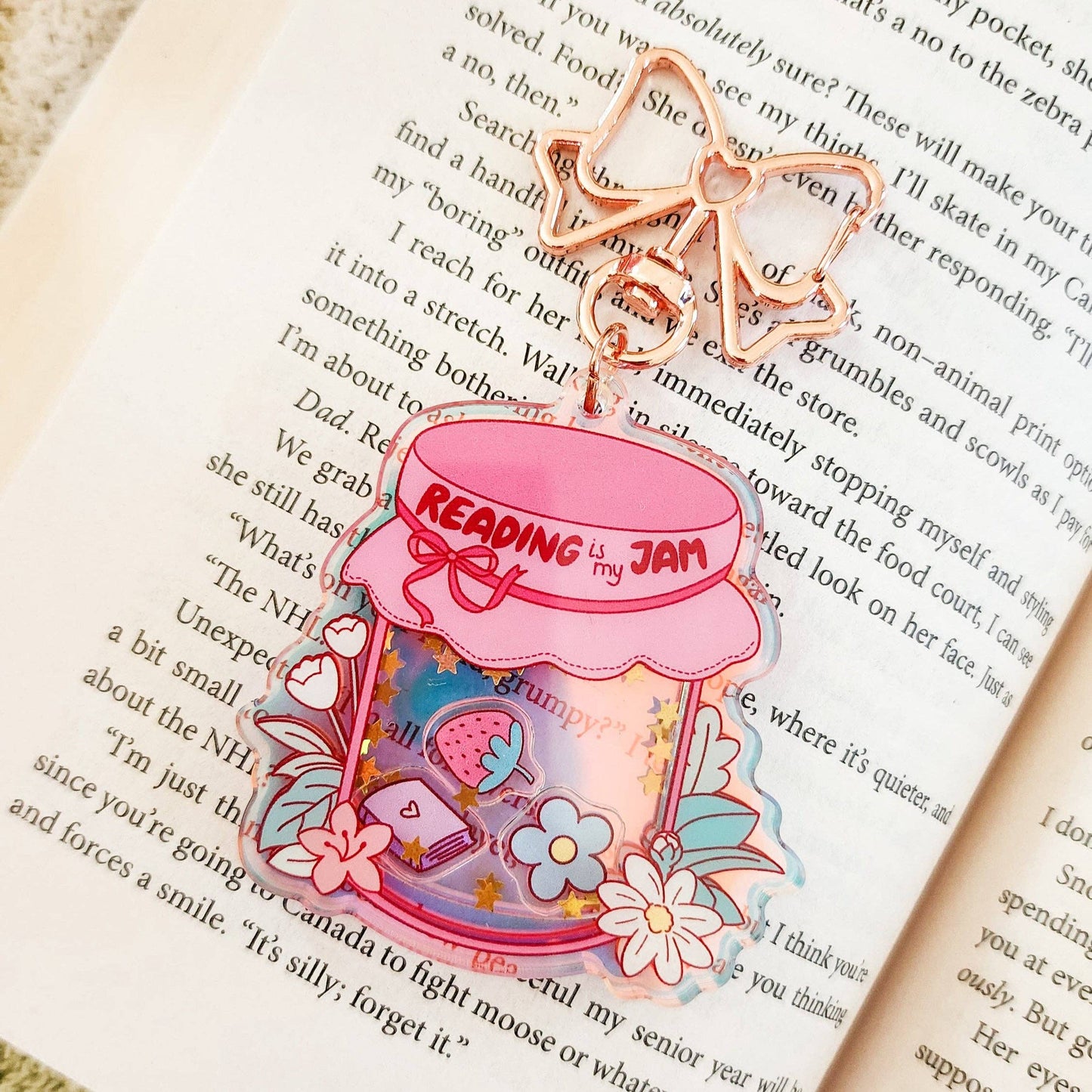 Reading Is My Jam Shaker Keychain