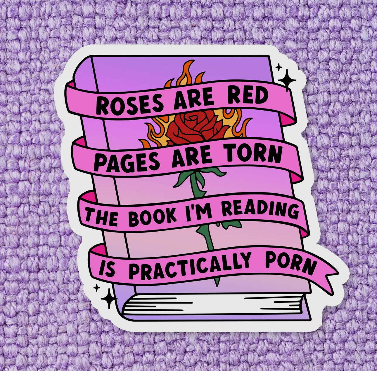 Roses Are Red Glitter Sticker