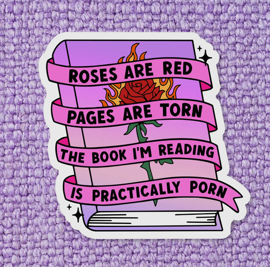 Roses Are Red Glitter Sticker