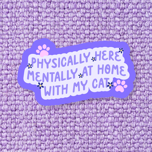 Home With My Cat Sticker