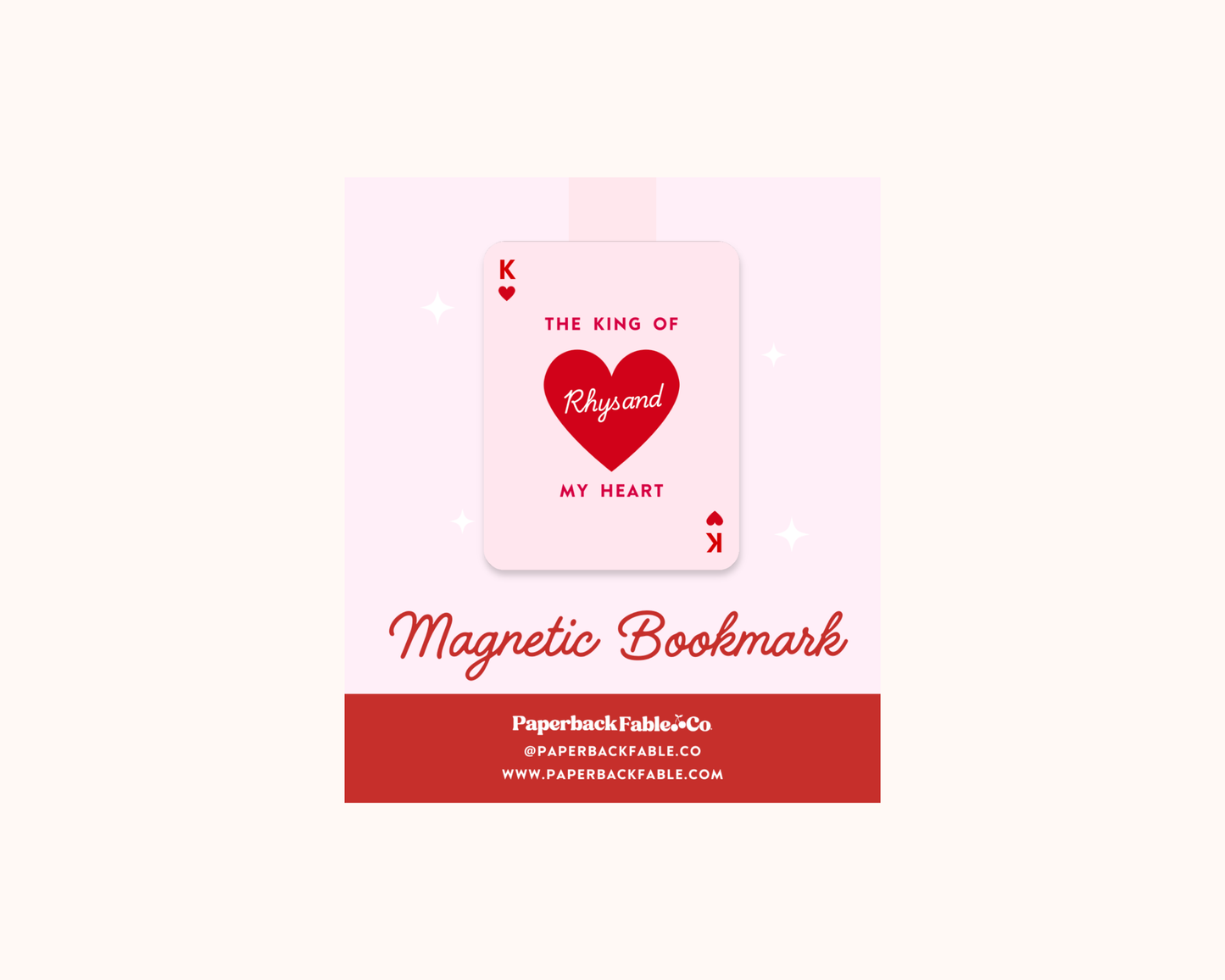King of My Heart Magnetic Bookmarks