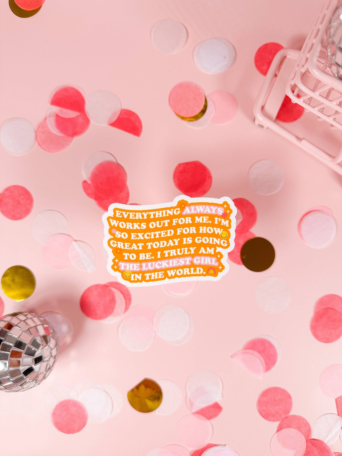 Lucky Girl Mantra Sticker