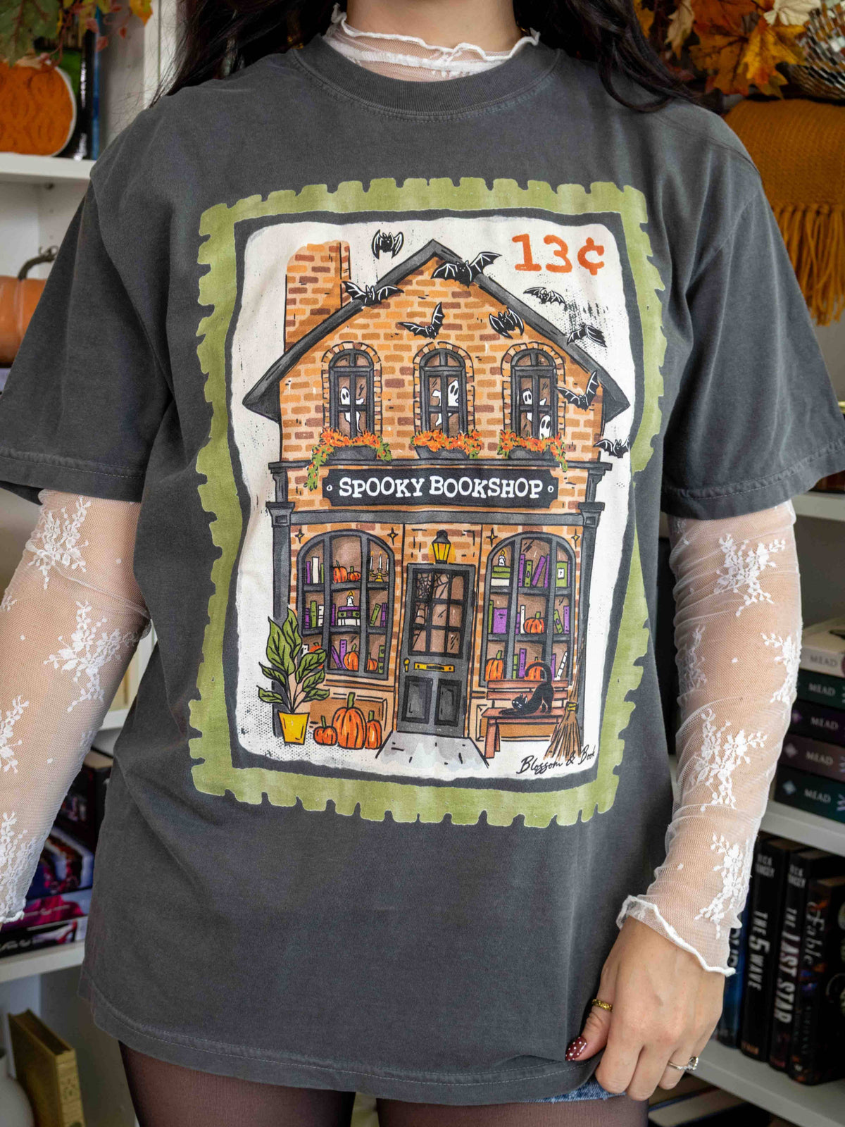 Spooky Bookshop Stamp Tee