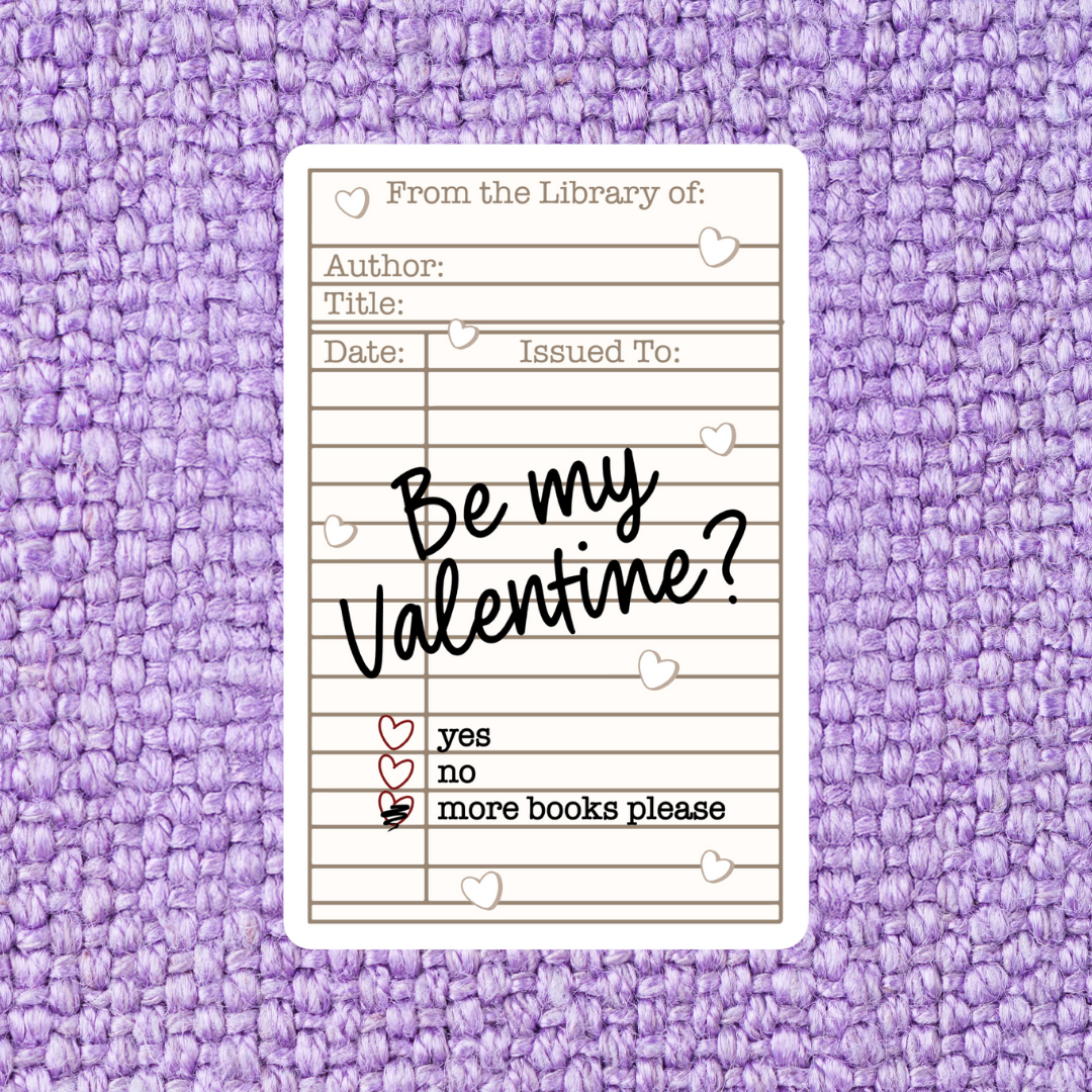 Valentine Library Card Sticker