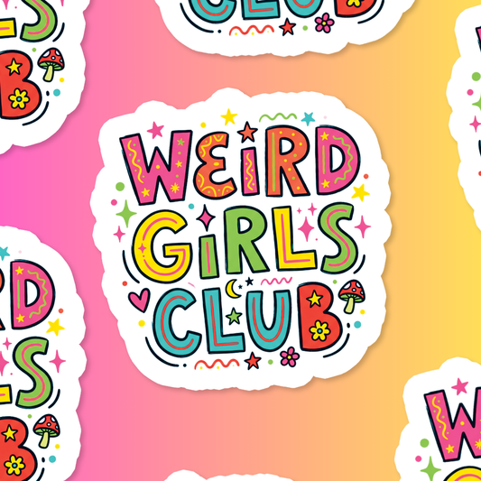 Weird Girls Club Glitter Sticker