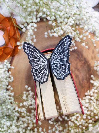 3D Spooky Spiderweb Butterfly Wings Bookmark