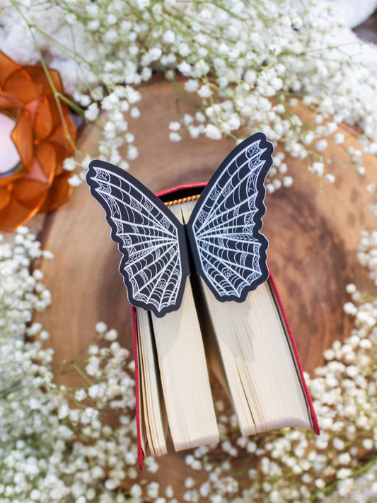 3D Spooky Spiderweb Butterfly Wings Bookmark