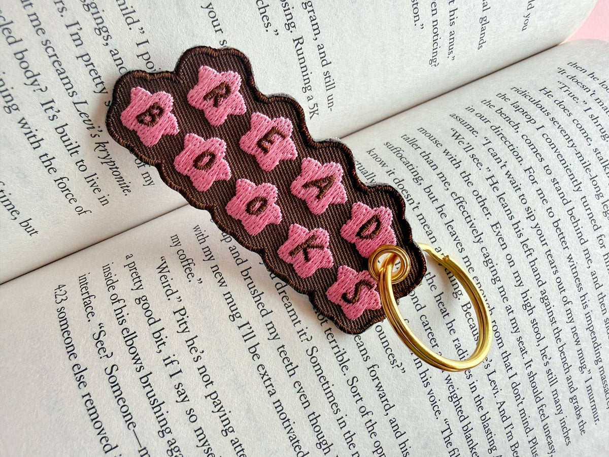 Starry Read Books Patch Keychain