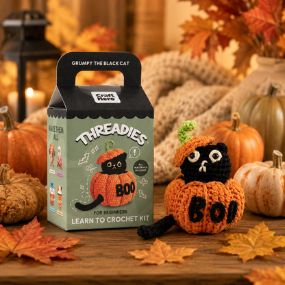 Pumpkin Grumpy Cat Crochet Kit