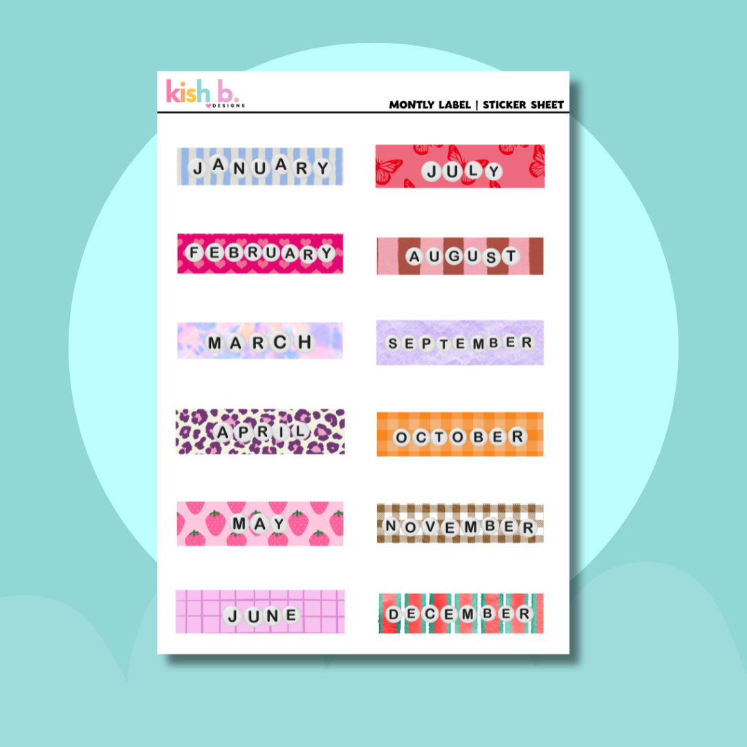 Hello Monthly Sticker Sheet