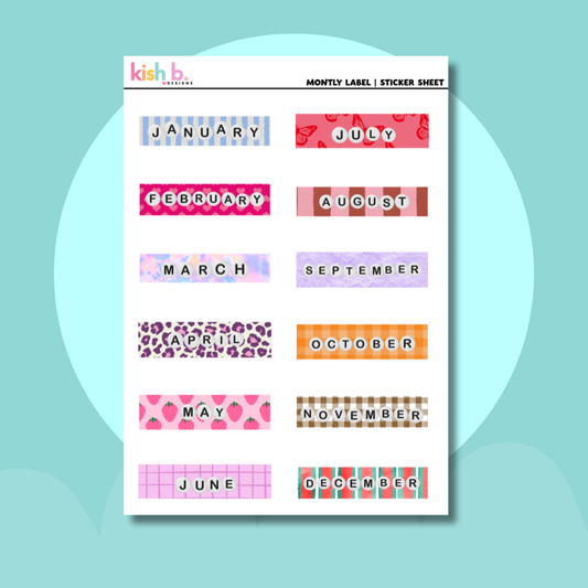 Hello Monthly Sticker Sheet