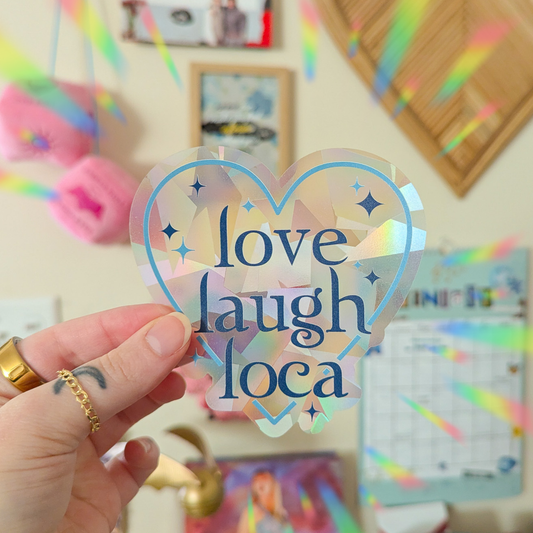 Love Laugh Loca Suncatcher Sticker