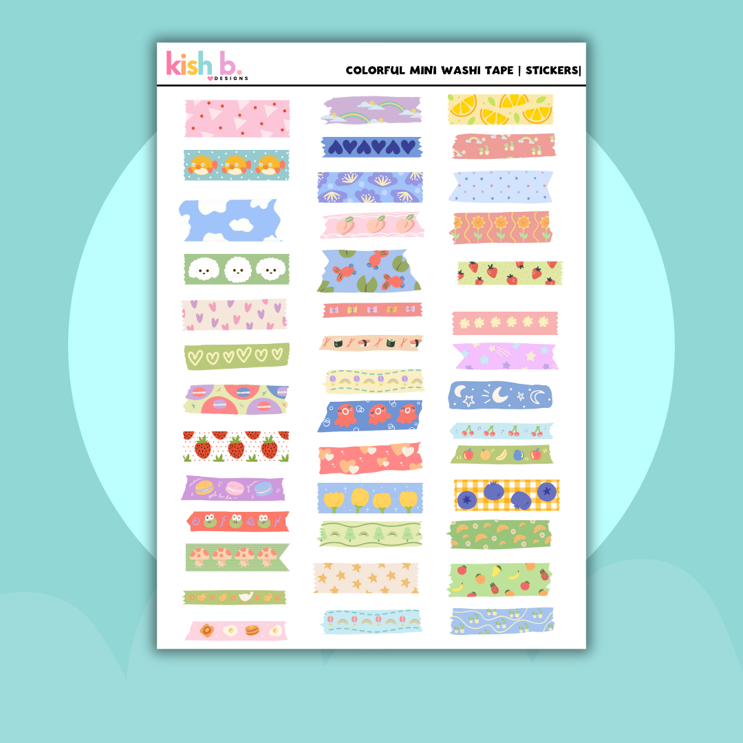 Mini Washi Tape Sticker Sheet