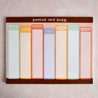 Booked and Busy Weekly Planner Notepad