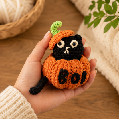 Pumpkin Grumpy Cat Crochet Kit