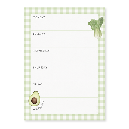 Farmers Market Weekly Menu Plan Notepad