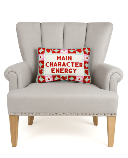 Main Character Energy Embroidered Pillow