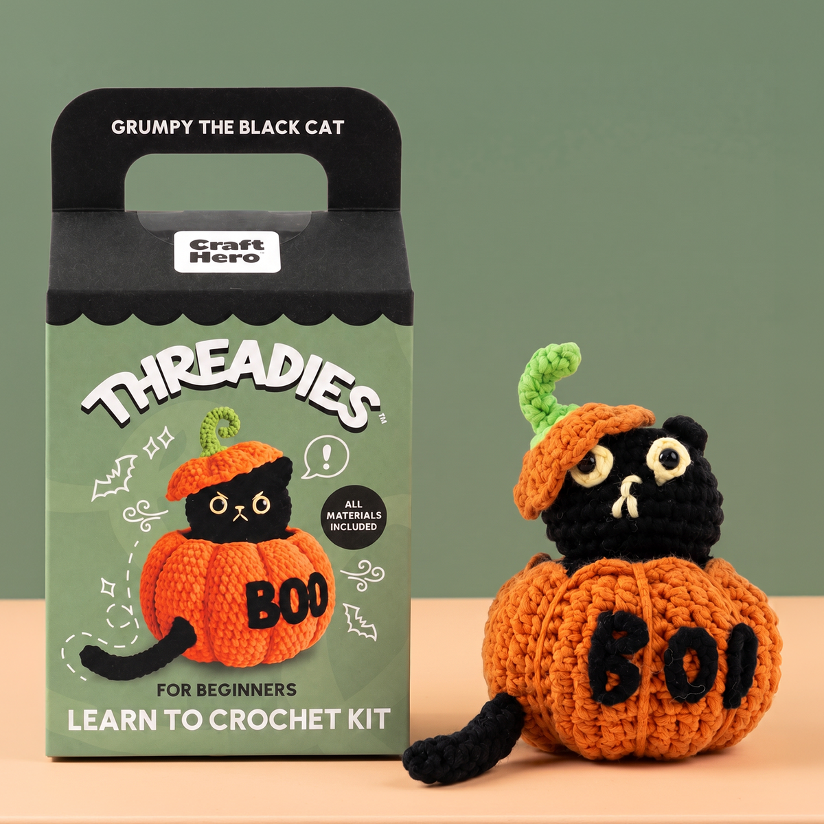 Pumpkin Grumpy Cat Crochet Kit