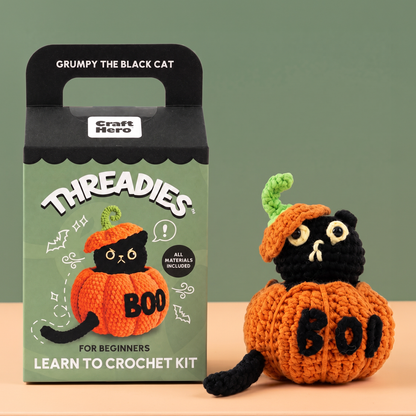 Pumpkin Grumpy Cat Crochet Kit