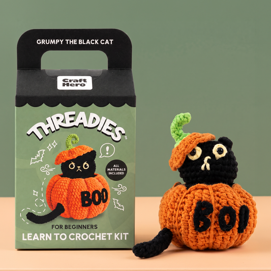 Pumpkin Grumpy Cat Crochet Kit