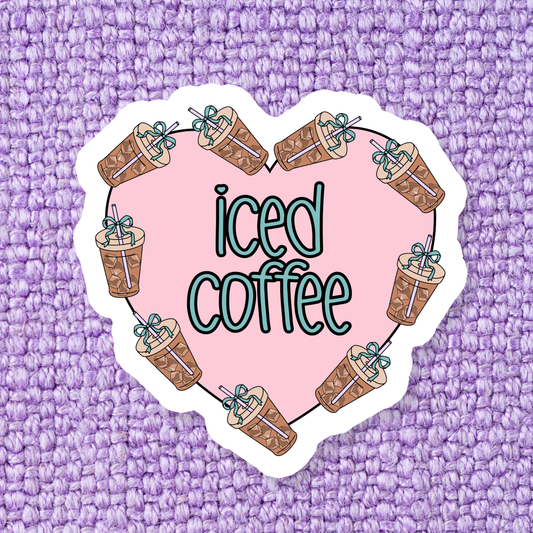 Iced Coffee Heart Sticker