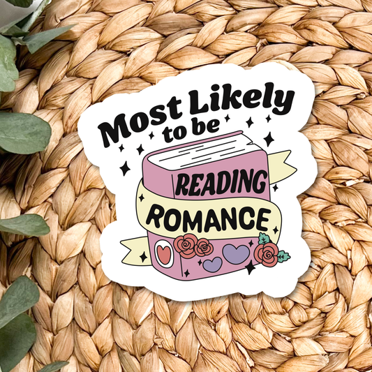 Most Likely to be Reading Romance Sticker