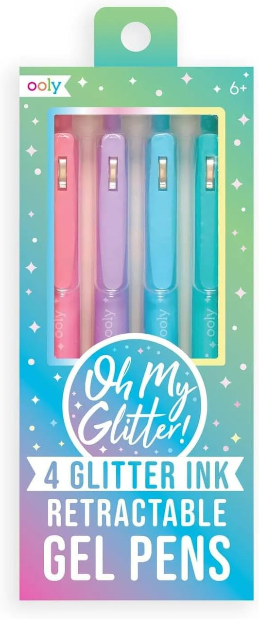 Retractable Glitter Gel Pens (Set of 4)