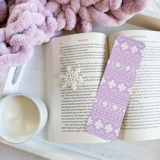 Lavender Fair Isle Bookmark