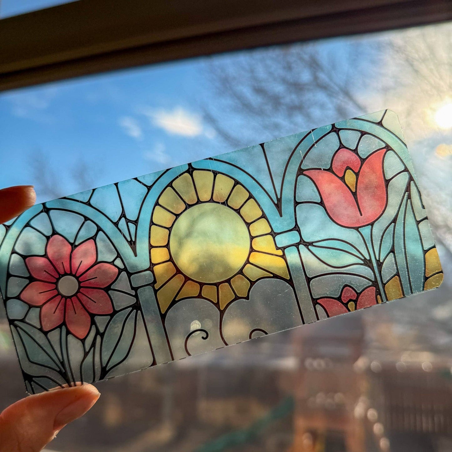 Floral Stained Glass Like Bookmark
