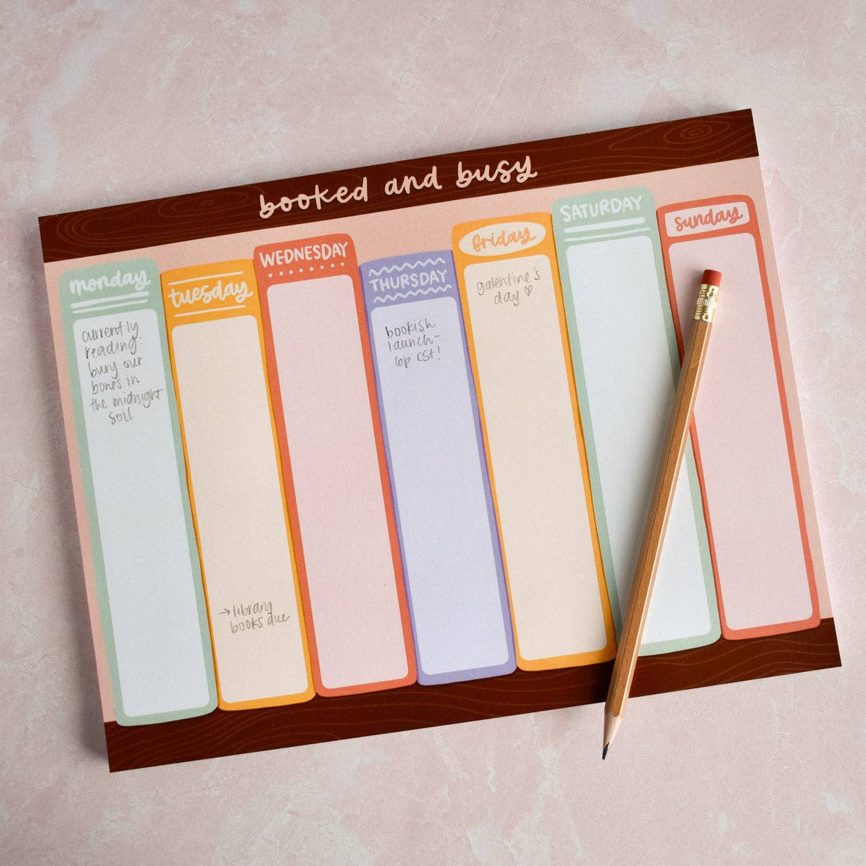 Booked and Busy Weekly Planner Notepad