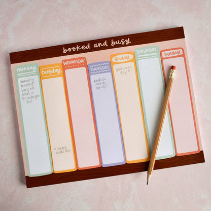 Booked and Busy Weekly Planner Notepad