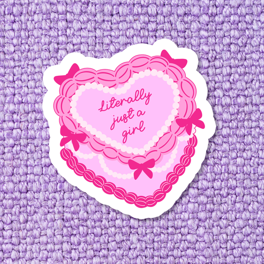 Just a Girl Cake Sticker