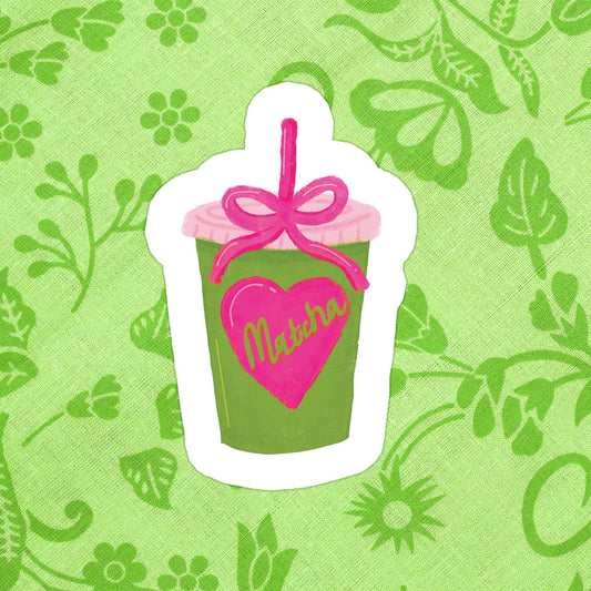 Cutesy Iced Matcha Sticker