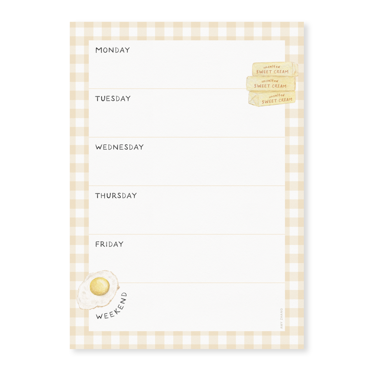 Farmers Market Weekly Menu Plan Notepad