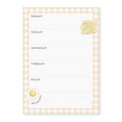 Farmers Market Weekly Menu Plan Notepad