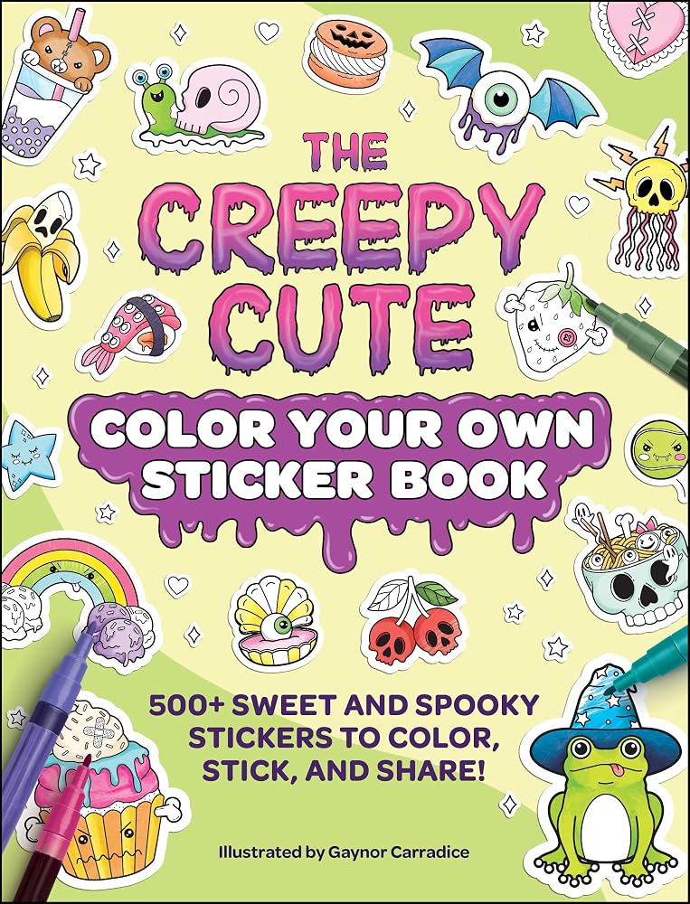 The Creepy Cute Color Your Own Sticker Book: 500+ Sweet and Spooky Stickers to Color, Stick, and Share! (Creepy Cute Gift Series) cover image