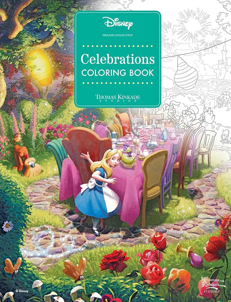 Disney Dreams Collection Thomas Kinkade Studios Celebrations Coloring Book cover image