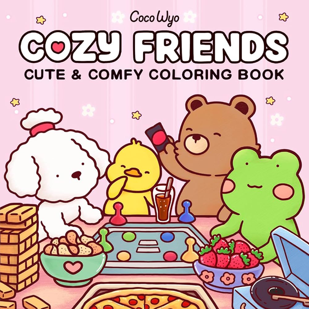 Cozy Friends: Coloring Book for Adults and Kids (Cozy Spaces Coloring) cover image