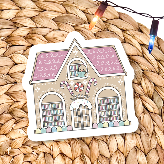 Gingerbread Library Sticker