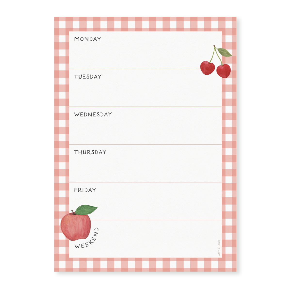 Farmers Market Weekly Menu Plan Notepad