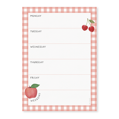 Farmers Market Weekly Menu Plan Notepad