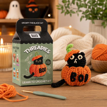 Pumpkin Grumpy Cat Crochet Kit