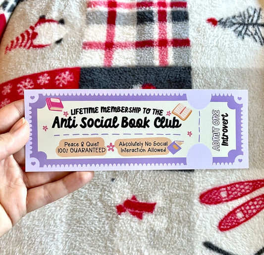 Antisocial Book Club Bookmark Version 2