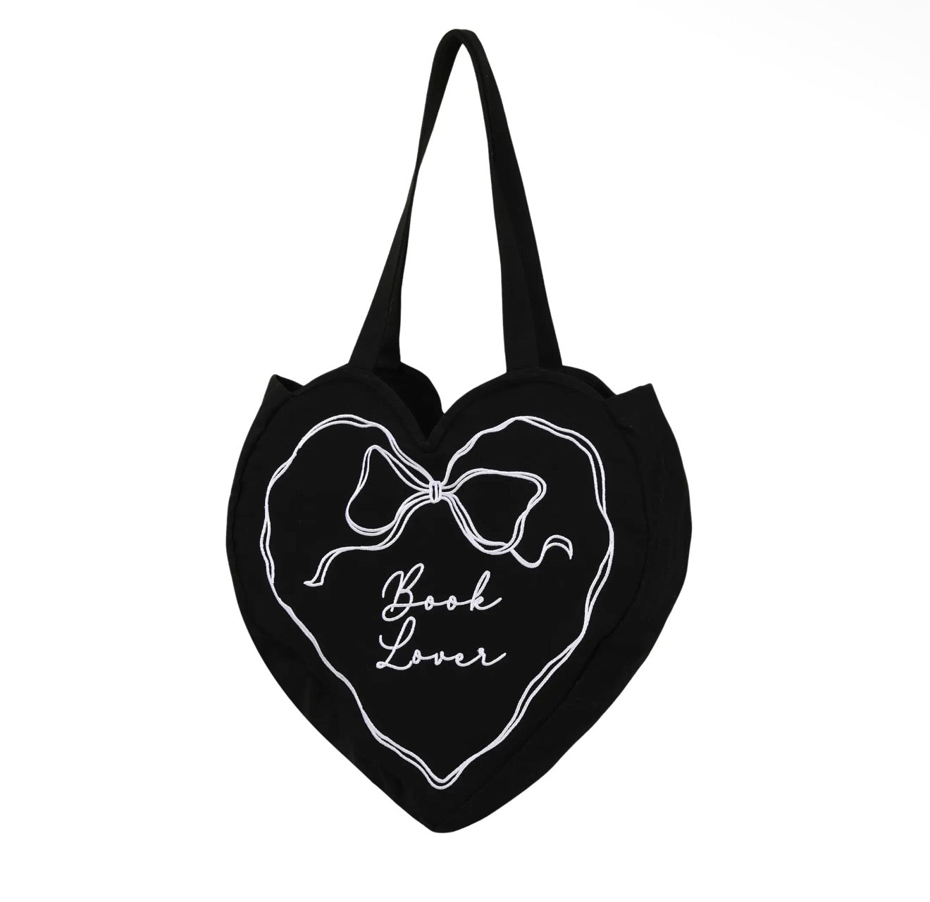 Book Lover Heart Shaped Tote Bag