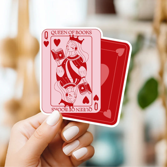 Queen of Books Playing Cards Sticker