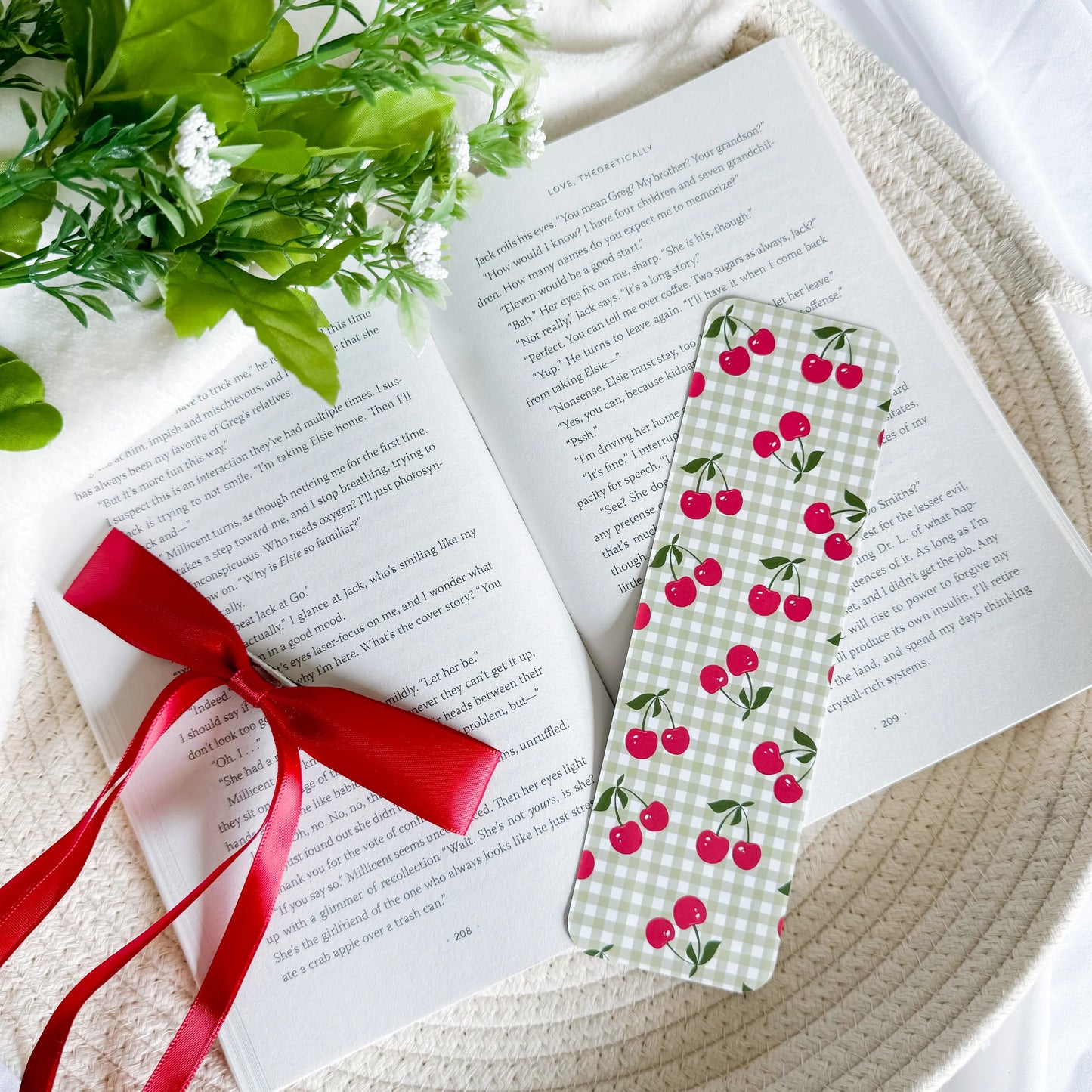 Cherries & Gingham Bookmark