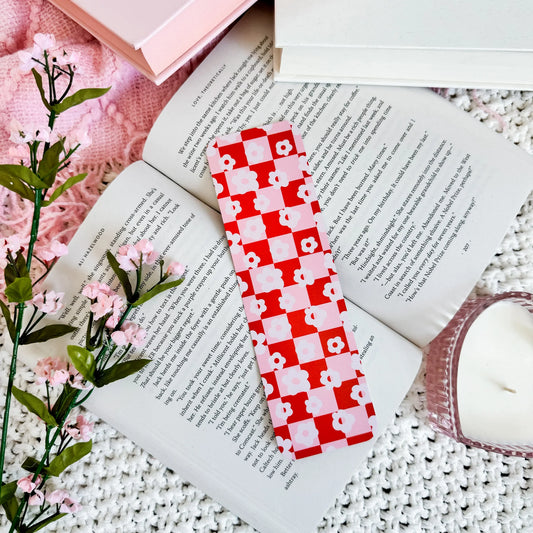 Checkered Flowers Bookmark