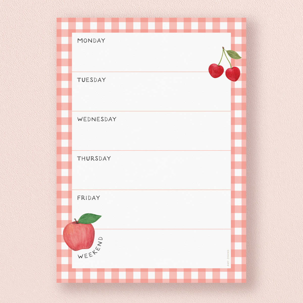 Farmers Market Weekly Menu Plan Notepad