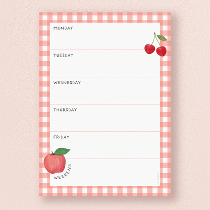 Farmers Market Weekly Menu Plan Notepad